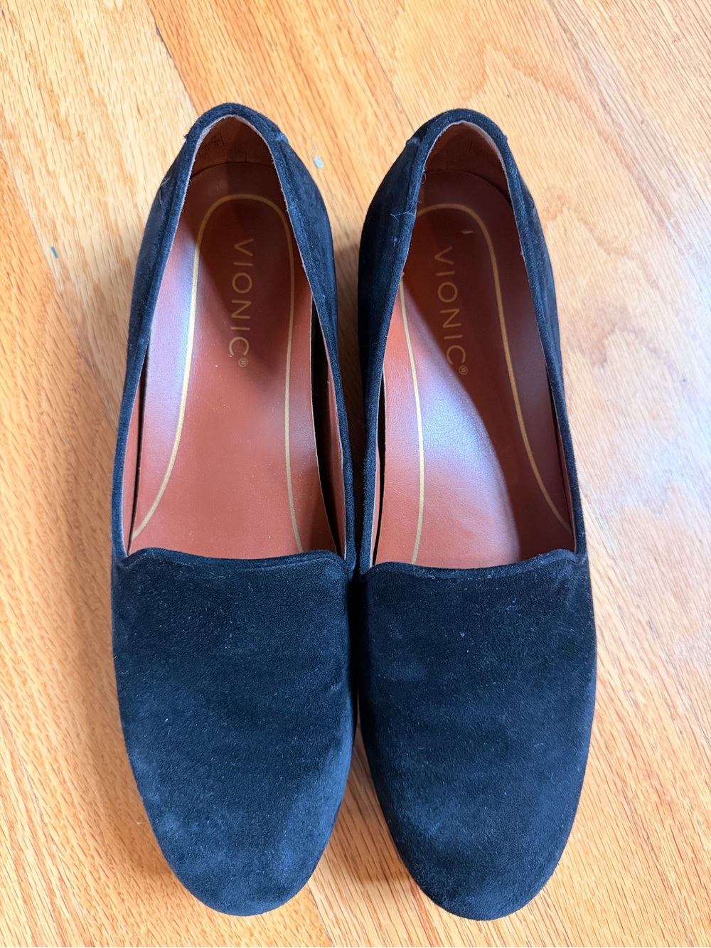 Vionic Black Suede Women's Slip-On Loafers “Willa”